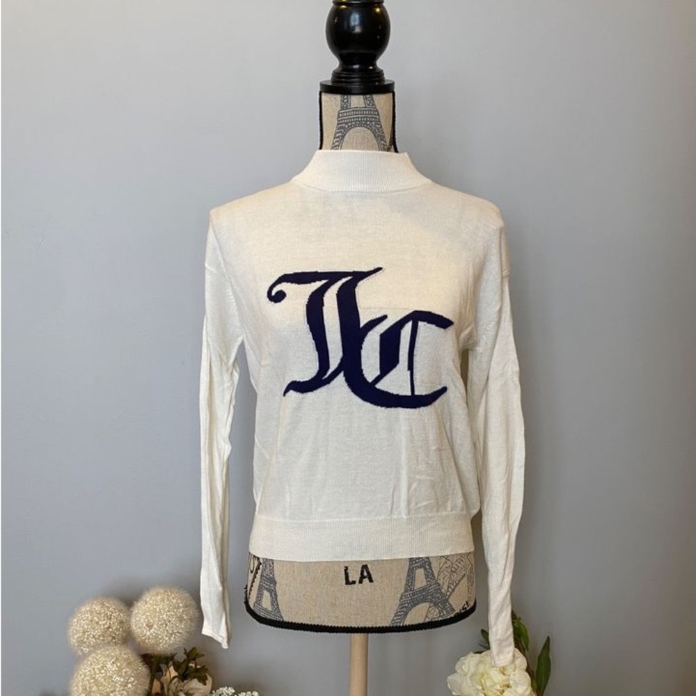 Juicy Couture - Women’s White JC Logo Knit Sweater